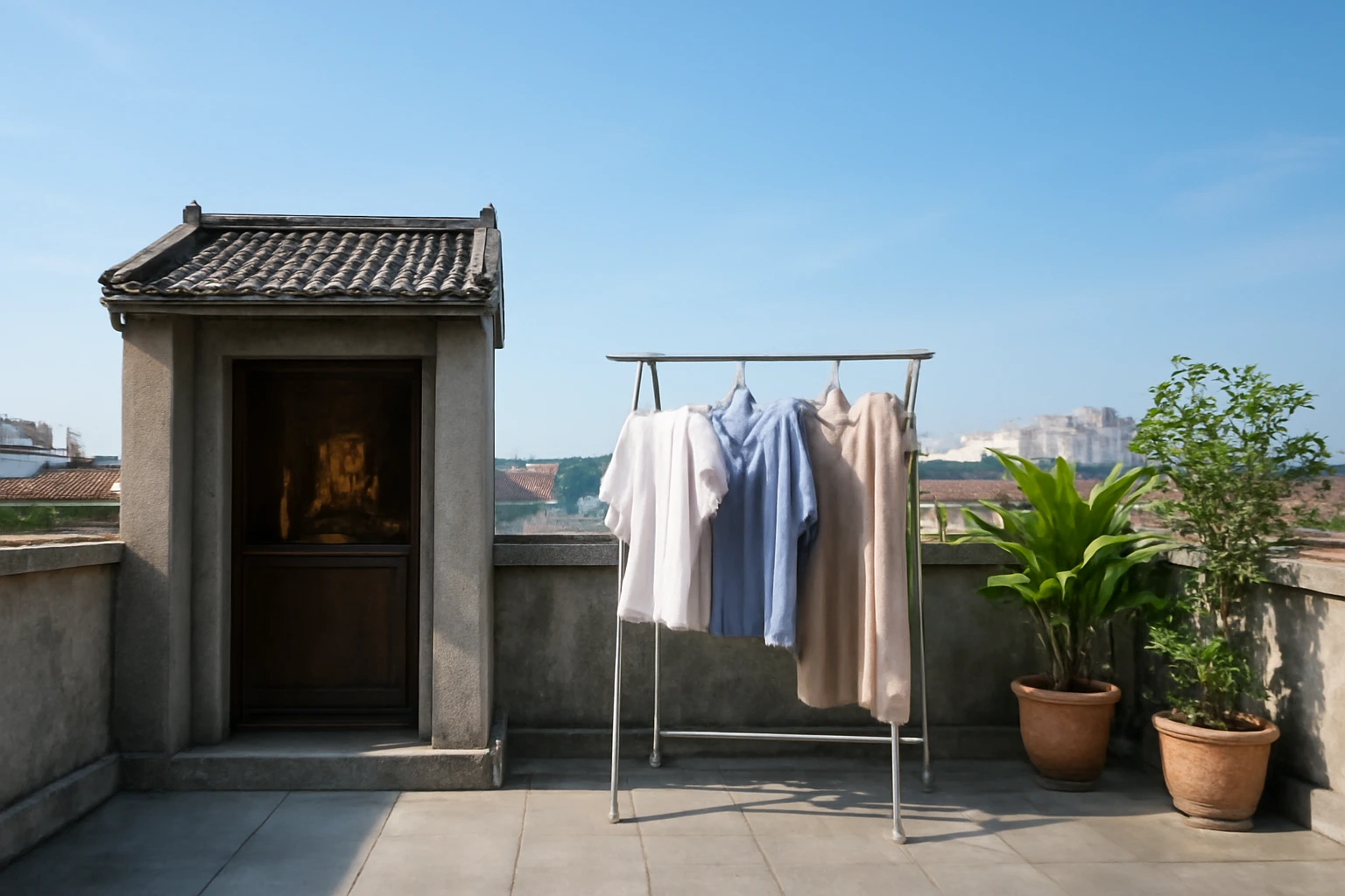 Tầng thượng nhà ống: phòng thờ, sân phơi, bồn nước — sắp thế nào cho đúng việc